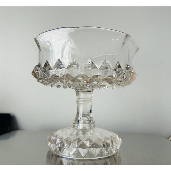 EAPG Bryce Bros Amazon Sawtooth Footed Compote Scallop Rim Early American 1890's - Picture 2 of 16